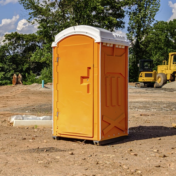 how often are the portable toilets cleaned and serviced during a rental period in Darmstadt Indiana